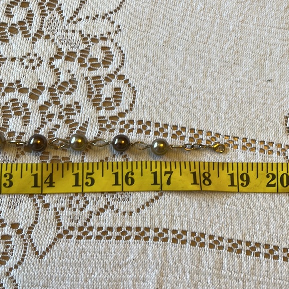 🌺 VINTAGE; Beautiful Bronze & Taupe 19” Pearl Necklace w/Silver Hardware NICE! - Picture 7 of 8